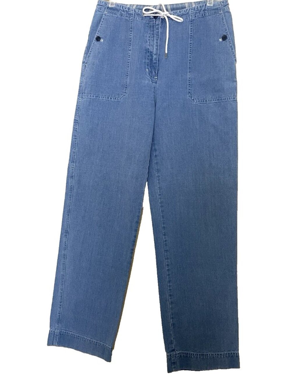 Vintage Ralph Lauren Women Pants Size 8 Nautical Coastal Drawstring Straight Leg
